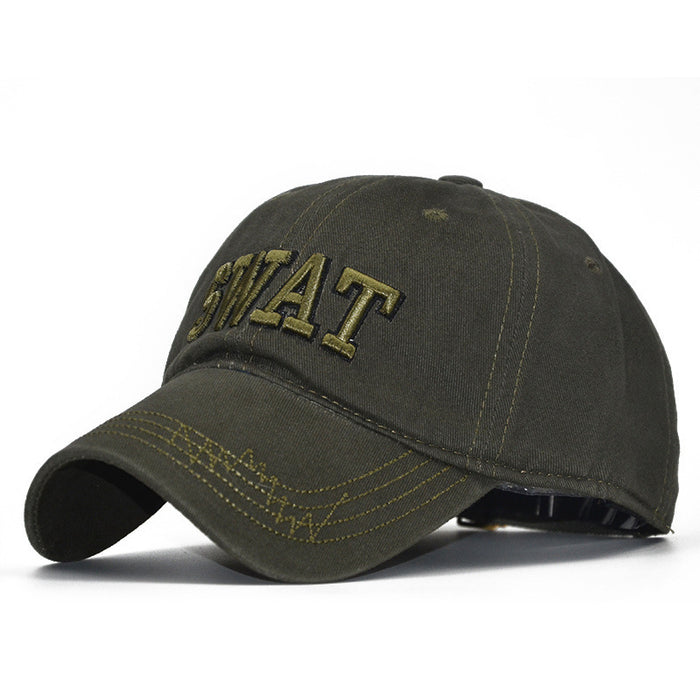 [Camouflage Embroidery Sunshade Cotton Military Fan Hat Summer]