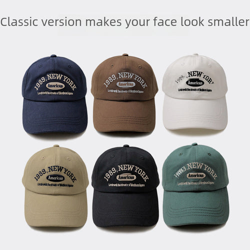 Korean retro baseball cap for women, versatile in autumn and winter,