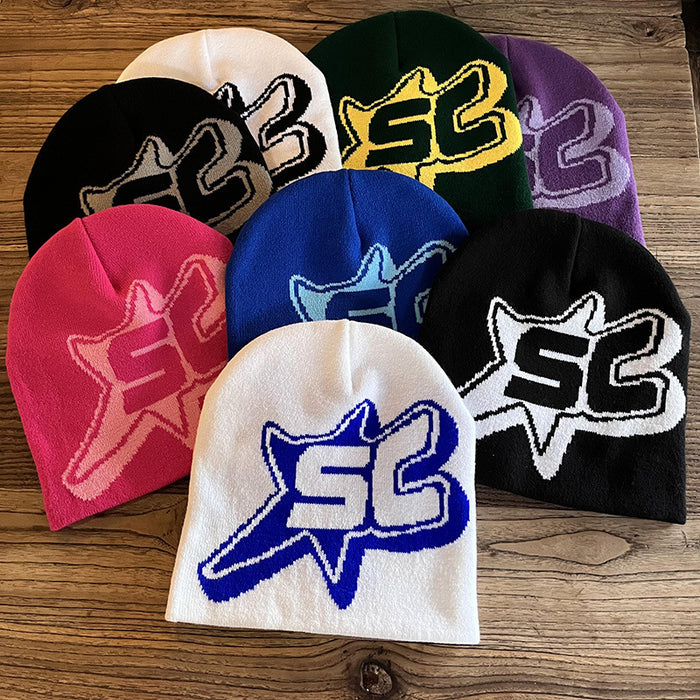 [Knitted Hats Hip-hop Style Letter Caps Warm Outdoor Wear]